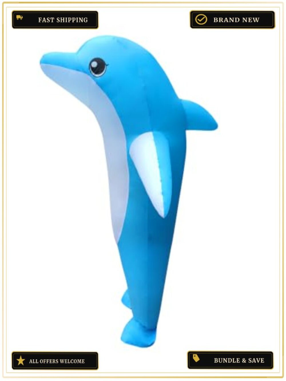 Adult Inflatable Dolphin Costume Unisex Halloween Cosplay Party Suit
